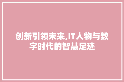 创新引领未来,IT人物与数字时代的智慧足迹
