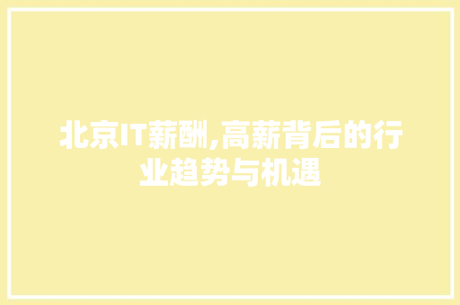 北京IT薪酬,高薪背后的行业趋势与机遇