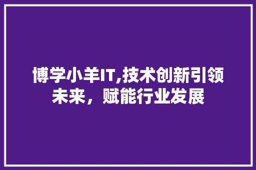 博学小羊IT,技术创新引领未来，赋能行业发展 英文谷歌算法