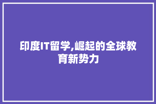 印度IT留学,崛起的全球教育新势力 360搜优化