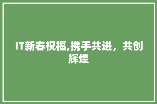 IT新春祝福,携手共进，共创辉煌