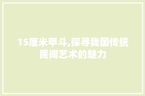 15厘米甲斗,探寻我国传统民间艺术的魅力