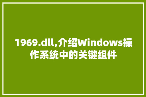 1969.dll,介绍Windows操作系统中的关键组件 英文谷歌算法