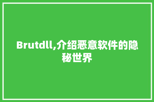 Brutdll,介绍恶意软件的隐秘世界