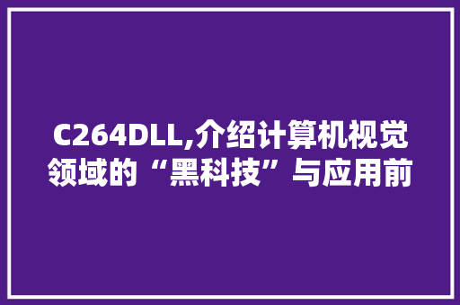 C264DLL,介绍计算机视觉领域的“黑科技”与应用前景