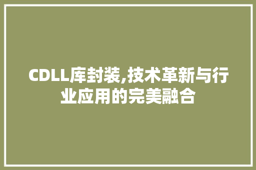 CDLL库封装,技术革新与行业应用的完美融合