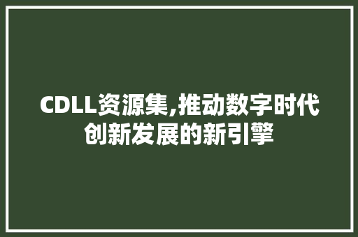 CDLL资源集,推动数字时代创新发展的新引擎