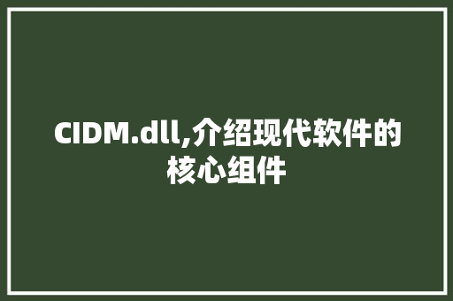 CIDM.dll,介绍现代软件的核心组件