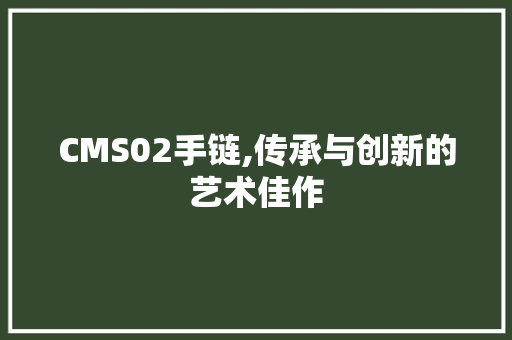 CMS02手链,传承与创新的艺术佳作
