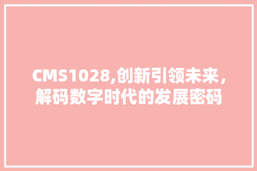 CMS1028,创新引领未来，解码数字时代的发展密码 网站开发