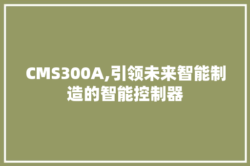 CMS300A,引领未来智能制造的智能控制器 英文谷歌算法