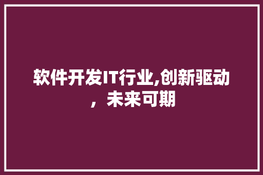 软件开发IT行业,创新驱动，未来可期 搜狗优化