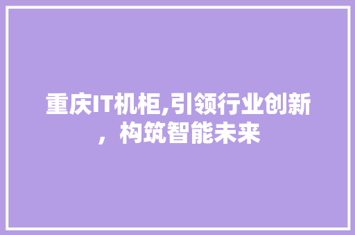 重庆IT机柜,引领行业创新，构筑智能未来 seo技术
