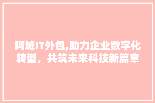 阿城IT外包,助力企业数字化转型，共筑未来科技新篇章