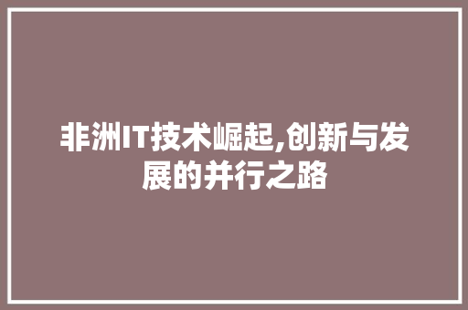 非洲IT技术崛起,创新与发展的并行之路 百度算法