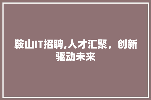 鞍山IT招聘,人才汇聚，创新驱动未来 搜狗优化