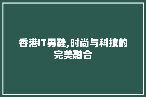 香港IT男鞋,时尚与科技的完美融合 网站优化