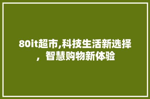 80it超市,科技生活新选择，智慧购物新体验