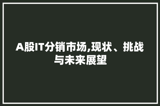 A股IT分销市场,现状、挑战与未来展望 百度算法