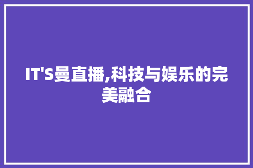 IT'S曼直播,科技与娱乐的完美融合 网站开发