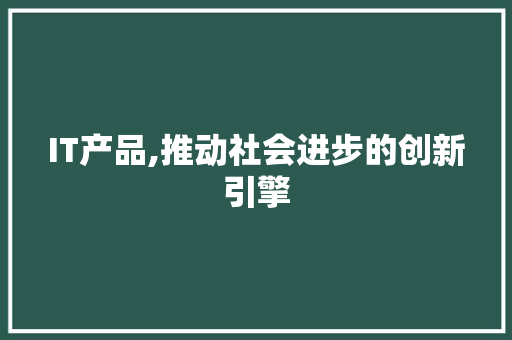 IT产品,推动社会进步的创新引擎 英文谷歌算法