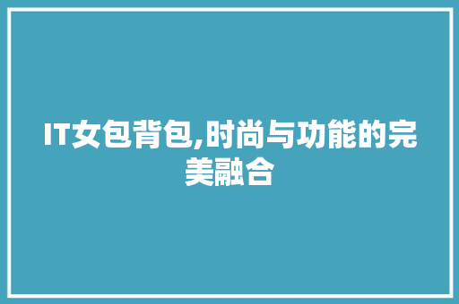 IT女包背包,时尚与功能的完美融合