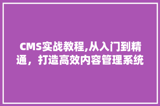 CMS实战教程,从入门到精通，打造高效内容管理系统