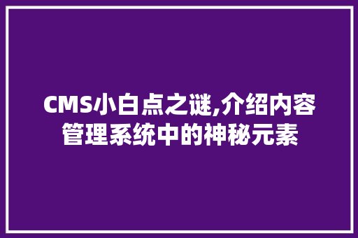 CMS小白点之谜,介绍内容管理系统中的神秘元素