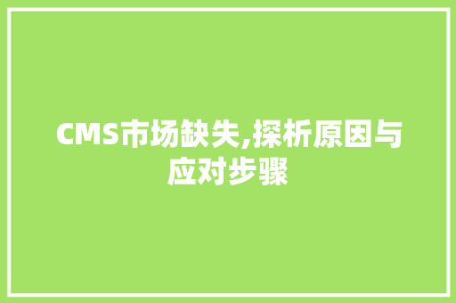 CMS市场缺失,探析原因与应对步骤