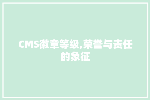 CMS徽章等级,荣誉与责任的象征 AI技术学习