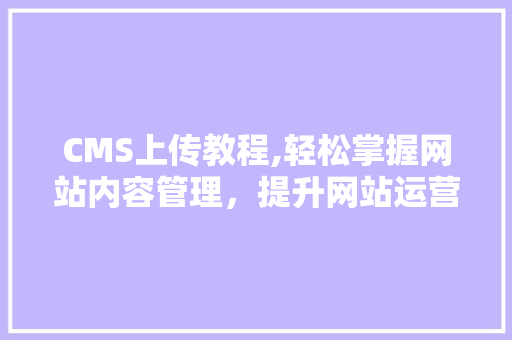 CMS上传教程,轻松掌握网站内容管理，提升网站运营效率