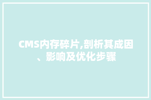 CMS内存碎片,剖析其成因、影响及优化步骤 英文谷歌算法