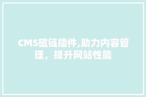 CMS磁链插件,助力内容管理，提升网站性能