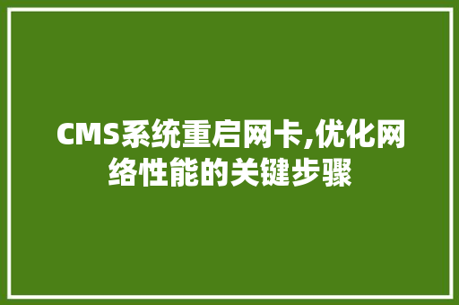 CMS系统重启网卡,优化网络性能的关键步骤