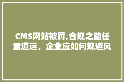 CMS网站被罚,合规之路任重道远，企业应如何规避风险 头条优化