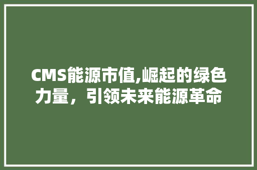 CMS能源市值,崛起的绿色力量，引领未来能源革命