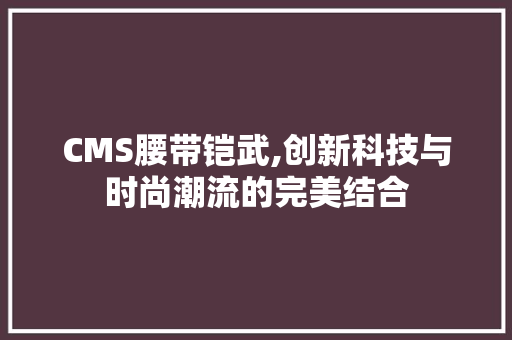 CMS腰带铠武,创新科技与时尚潮流的完美结合
