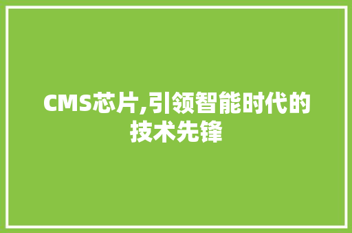 CMS芯片,引领智能时代的技术先锋