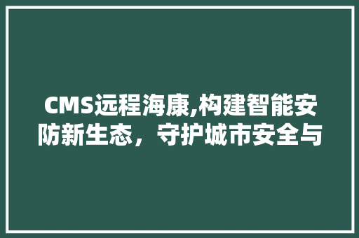 CMS远程海康,构建智能安防新生态，守护城市安全与发展
