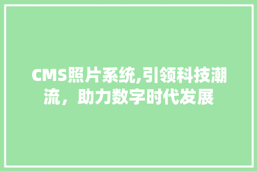 CMS照片系统,引领科技潮流，助力数字时代发展