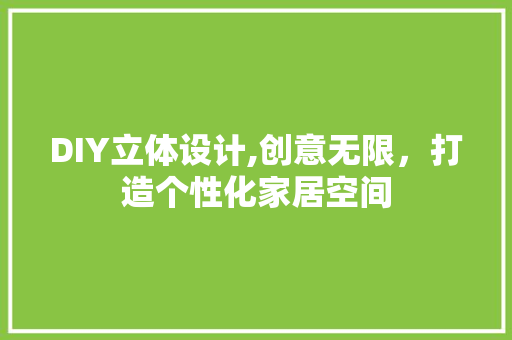 DIY立体设计,创意无限，打造个性化家居空间 网站开发