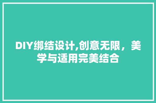 DIY绑结设计,创意无限，美学与适用完美结合