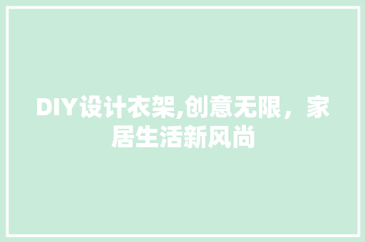 DIY设计衣架,创意无限，家居生活新风尚