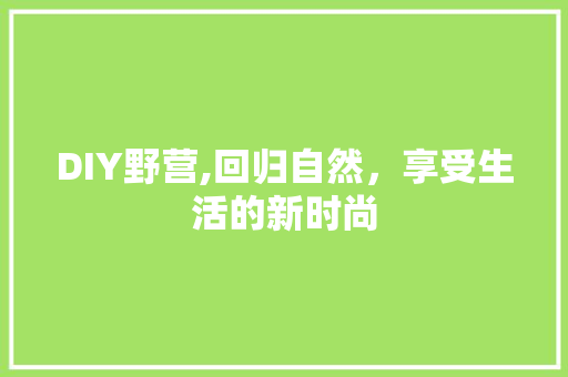 DIY野营,回归自然，享受生活的新时尚 英文谷歌算法
