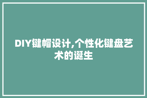 DIY键帽设计,个性化键盘艺术的诞生