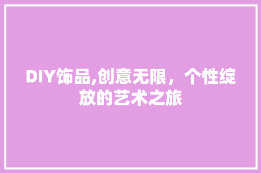 DIY饰品,创意无限，个性绽放的艺术之旅 网站开发
