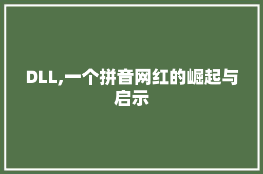 DLL,一个拼音网红的崛起与启示
