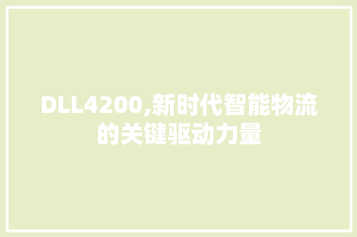 DLL4200,新时代智能物流的关键驱动力量