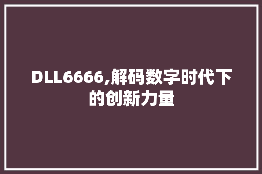 DLL6666,解码数字时代下的创新力量 英文谷歌算法