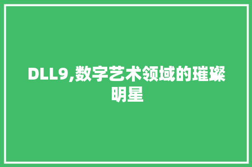 DLL9,数字艺术领域的璀璨明星